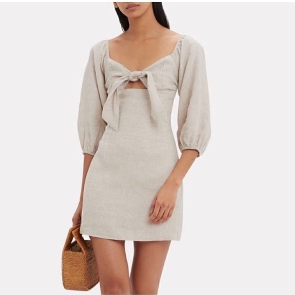 Suboo Elegant Cream Dress with Bow Detail, US0